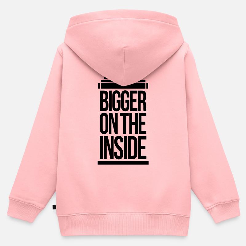 Bigger on the inside - Sweat Premium à capuche zippé enfant bio - rose