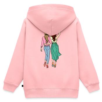 Meilleures amies - Sweat Premium à capuche zippé enfant bio - rose - Dos - AI Model Kid Female (0cm)
