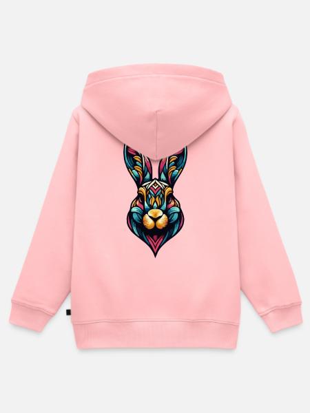 Kaleidoskop-Kaninchen - Kinder Premium Organic Zip Hoodie - Rosa