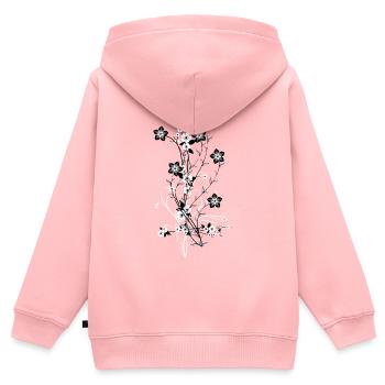 Fleurs éclatantes de contraste absolu - Sweat Premium à capuche zippé enfant bio - rose - Dos - AI Model Kid Female (0cm)