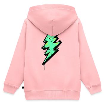 Style Éclair Éclair Abstrait - Sweat Premium à capuche zippé enfant bio - rose - Dos - AI Model Kid Female (0cm)