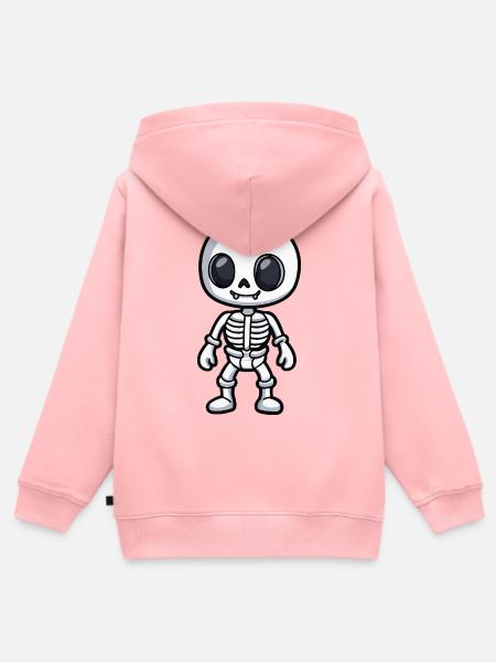 Skelett Halloween Comic - Kinder Premium Organic Zip Hoodie - Rosa