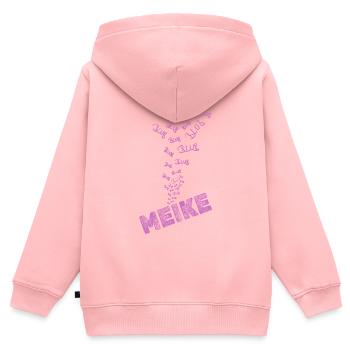 Geschenk für Meike - Kinder Premium Organic Zip Hoodie - Rosa - Hinten - AI Model Kid Female (0cm)