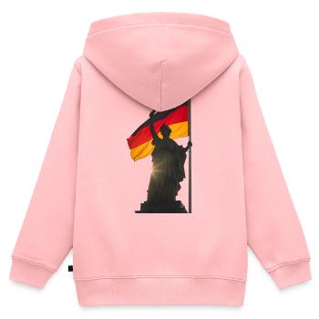Freiheit trifft Flagge Deutschland, Germania - Kinder Premium Organic Zip Hoodie - Rosa - Hinten - AI Model Kid Female (0cm)