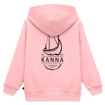 KANNA • Vieux Norrois pour « Explorer » - Sweat Premium à capuche zippé enfant bio - rose - Dos - AI Model Kid Female (0cm)