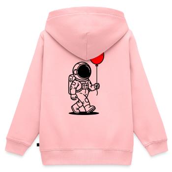 Astronaut mit Ballon - Kinder Premium Organic Zip Hoodie - Rosa - Hinten - AI Model Kid Female (0cm)