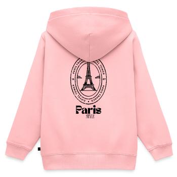 Pariser Stil - Kinder Premium Organic Zip Hoodie - Rosa - Hinten - AI Model Kid Female (0cm)