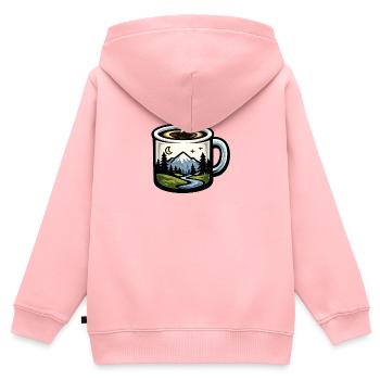 Nightscape in a coffee mug - Kids Premium Organic Zip-up Hoodie - rose - Back - AI Model Kid Female (0cm)