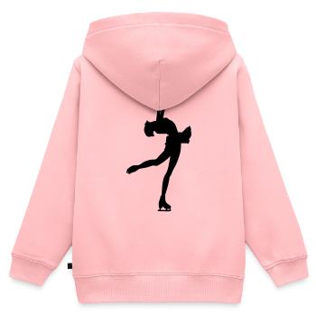 Super design pour un patineur artistique - Sweat Premium à capuche zippé enfant bio - rose - Dos - AI Model Kid Female (0cm)