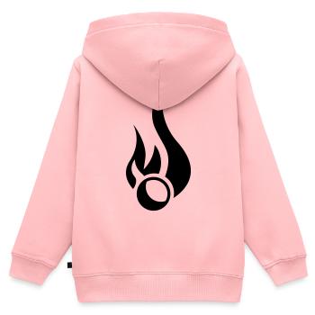 Flammender Ball - Kinder Premium Organic Zip Hoodie - Rosa - Hinten - AI Model Kid Female (0cm)