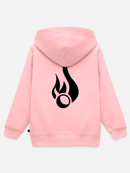 Flammender Ball - Kinder Premium Organic Zip Hoodie - Rosa