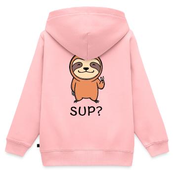 Cool Sloth Statement Animal Mammal Zoo - Kids Premium Organic Zip-up Hoodie - rose - Back - AI Model Kid Female (0cm)