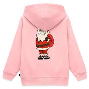 Weihnachtsmann Weihnachten Flip Flops - Kinder Premium Organic Zip Hoodie - Rosa - Hinten - AI Model Kid Female (0cm)