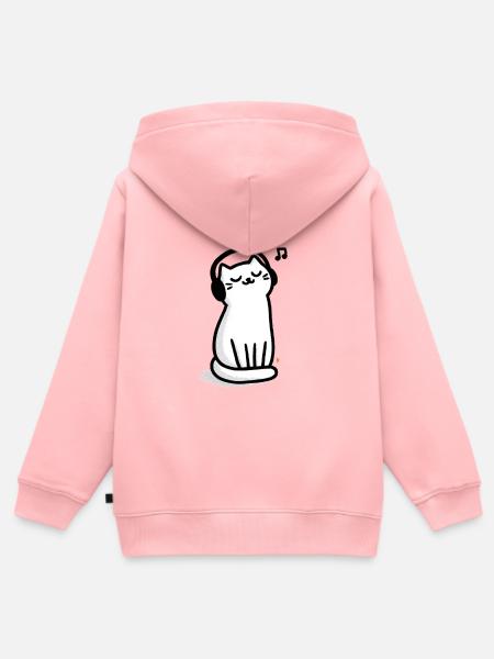 Katzenkopfhörer Kuschelbeat - Kinder Premium Organic Zip Hoodie - Rosa