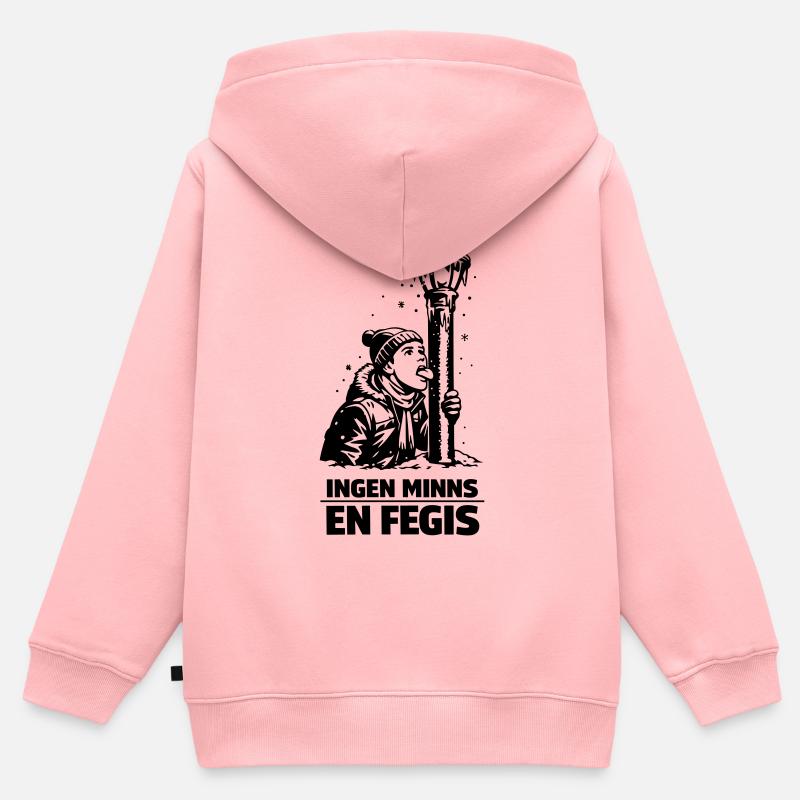 Lâche lèche la barre - Sweat Premium à capuche zippé enfant bio - rose