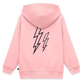 Blitze - Kinder Premium Organic Zip Hoodie - Rosa - Hinten - AI Model Kid Female (0cm)