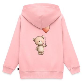 Teddybär, Teddybär - Kinder Premium Organic Zip Hoodie - Rosa - Hinten - AI Model Kid Female (0cm)