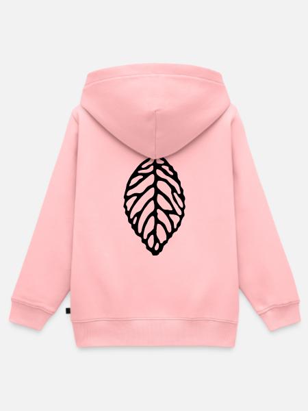 Schwarzes Blatt des Waldes - Kinder Premium Organic Zip Hoodie - Rosa