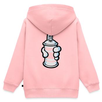 Cartoon paint spray - Kinder Premium Organic Zip Hoodie - Rosa - Hinten - AI Model Kid Female (0cm)