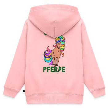 Le cheval aime les chevaux islandais Le dicton du poney islandais - Sweat Premium à capuche zippé enfant bio - rose - Dos - AI Model Kid Female (0cm)