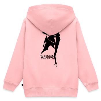 Antiker Krieger Schwarzer Helm - Kinder Premium Organic Zip Hoodie - Rosa - Hinten - AI Model Kid Female (0cm)