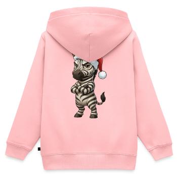 Genervtes Zebra Weihnachtsmütze Mürrisch Weihnacht - Sweat Premium à capuche zippé enfant bio - rose - Dos - AI Model Kid Female (0cm)