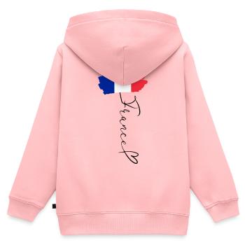 Flagge Frankreich Regionalstolz Nationale Identität - Kinder Premium Organic Zip Hoodie - Rosa - Hinten - AI Model Kid Female (0cm)