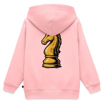 Pferd Schach Figur - Kinder Premium Organic Zip Hoodie - Rosa - Hinten - AI Model Kid Female (0cm)