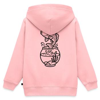 Goldfische - Kinder Premium Organic Zip Hoodie - Rosa - Hinten - AI Model Kid Female (0cm)
