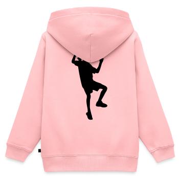Climber Girl – Boulder Fun - Kinder Premium Organic Zip Hoodie - Rosa - Hinten - AI Model Kid Female (0cm)