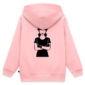 Bauarbeiter Frau - Kinder Premium Organic Zip Hoodie - Rosa - Hinten - AI Model Kid Female (0cm)