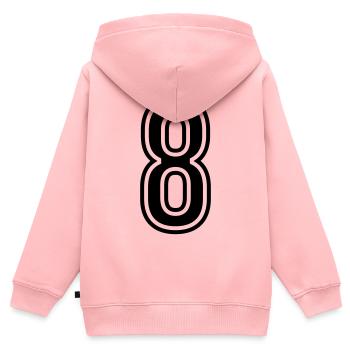 8 Zahl symbol - Kinder Premium Organic Zip Hoodie - Rosa - Hinten - AI Model Kid Female (0cm)