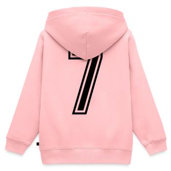 7 Zahl symbol - Kinder Premium Organic Zip Hoodie - Rosa - Hinten - AI Model Kid Female (0cm)