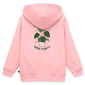 Moins de plastique, plus de plantes - Durabilité écologique - Sweat Premium à capuche zippé enfant bio - rose - Dos - AI Model Kid Female (0cm)