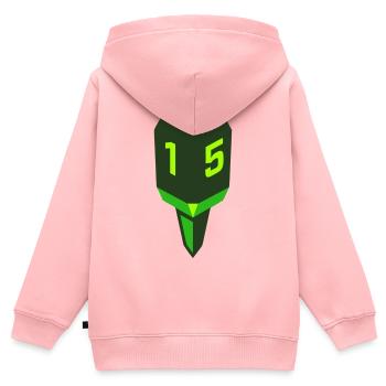 Golf Tee Abschlag Logo - Kinder Premium Organic Zip Hoodie - Rosa - Hinten - AI Model Kid Female (0cm)