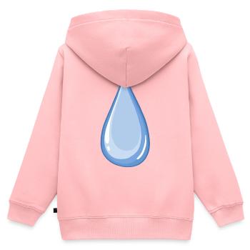 Blauer glänzender Wassertropfen - Kinder Premium Organic Zip Hoodie - Rosa - Hinten - AI Model Kid Female (0cm)