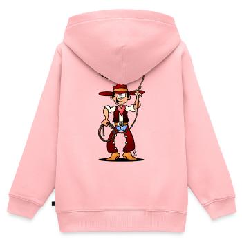 Cowboy mit einem Lasso - Kinder Premium Organic Zip Hoodie - Rosa - Hinten - AI Model Kid Female (0cm)