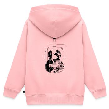 Ukulélé - Sweat Premium à capuche zippé enfant bio - rose - Dos - AI Model Kid Female (0cm)