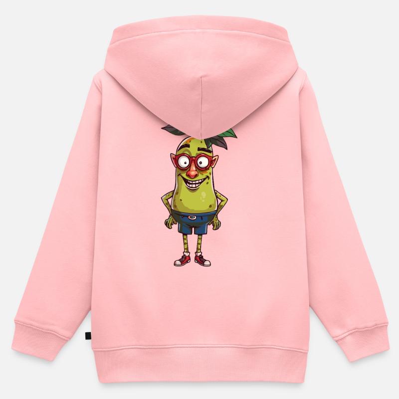 fruit - Sweat Premium à capuche zippé enfant bio - rose