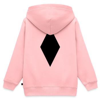 schwarze Raute - Kinder Premium Organic Zip Hoodie - Rosa - Hinten - AI Model Kid Female (0cm)
