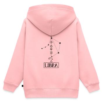 Balance - Zodiaque Balance - noir - Sweat Premium à capuche zippé enfant bio - rose - Dos - AI Model Kid Female (0cm)