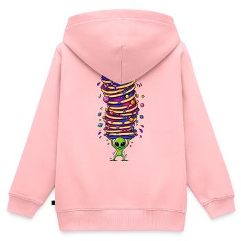Galaktische Pfannkuchen-Pyramide - Kinder Premium Organic Zip Hoodie - Rosa - Hinten - AI Model Kid Female (0cm)