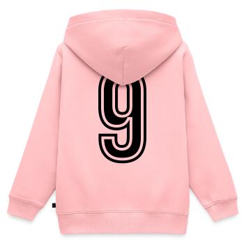 9 Zahl symbol - Kinder Premium Organic Zip Hoodie - Rosa - Hinten - AI Model Kid Female (0cm)