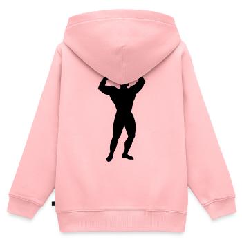 Starker Mann - Kinder Premium Organic Zip Hoodie - Rosa - Hinten - AI Model Kid Female (0cm)