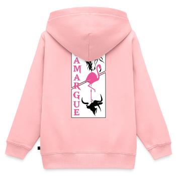Camargue - Kinder Premium Organic Zip Hoodie - Rosa - Hinten - AI Model Kid Female (0cm)