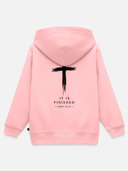 Es ist vollendet Kreuz - Kinder Premium Organic Zip Hoodie - Rosa