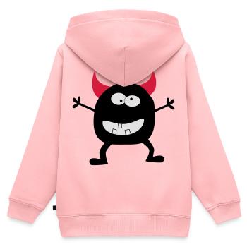 Teufelchen - Kinder Premium Organic Zip Hoodie - Rosa - Hinten - AI Model Kid Female (0cm)