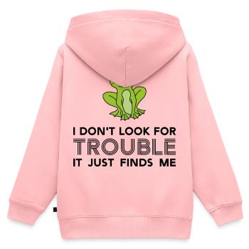 Humor - Kinder Premium Organic Zip Hoodie - Rosa - Hinten - AI Model Kid Female (0cm)