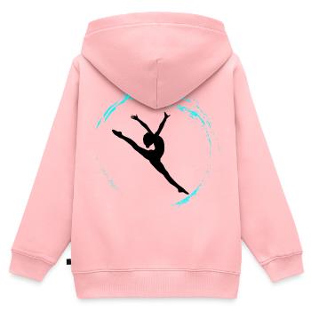 gymnastique rythmique - Sweat Premium à capuche zippé enfant bio - rose - Dos - AI Model Kid Female (0cm)