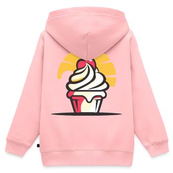 Eiscreme Zeichnung - Kinder Premium Organic Zip Hoodie - Rosa - Hinten - AI Model Kid Female (0cm)